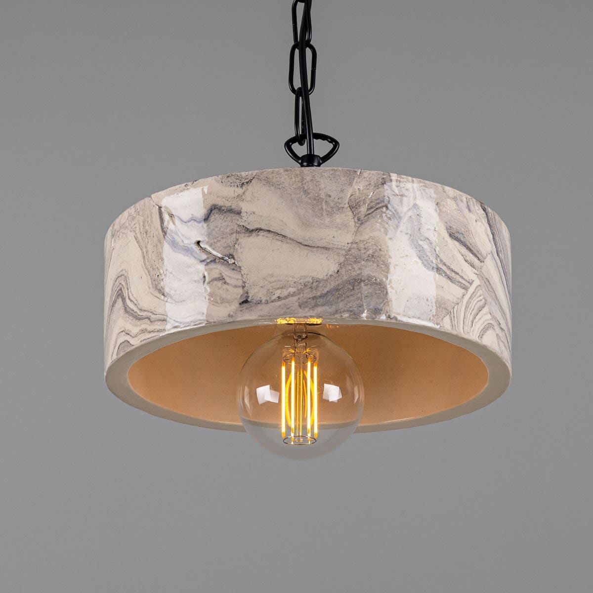 Aurelia Marmor Pendelleuchte, Mid-Century Modern handgefertigt