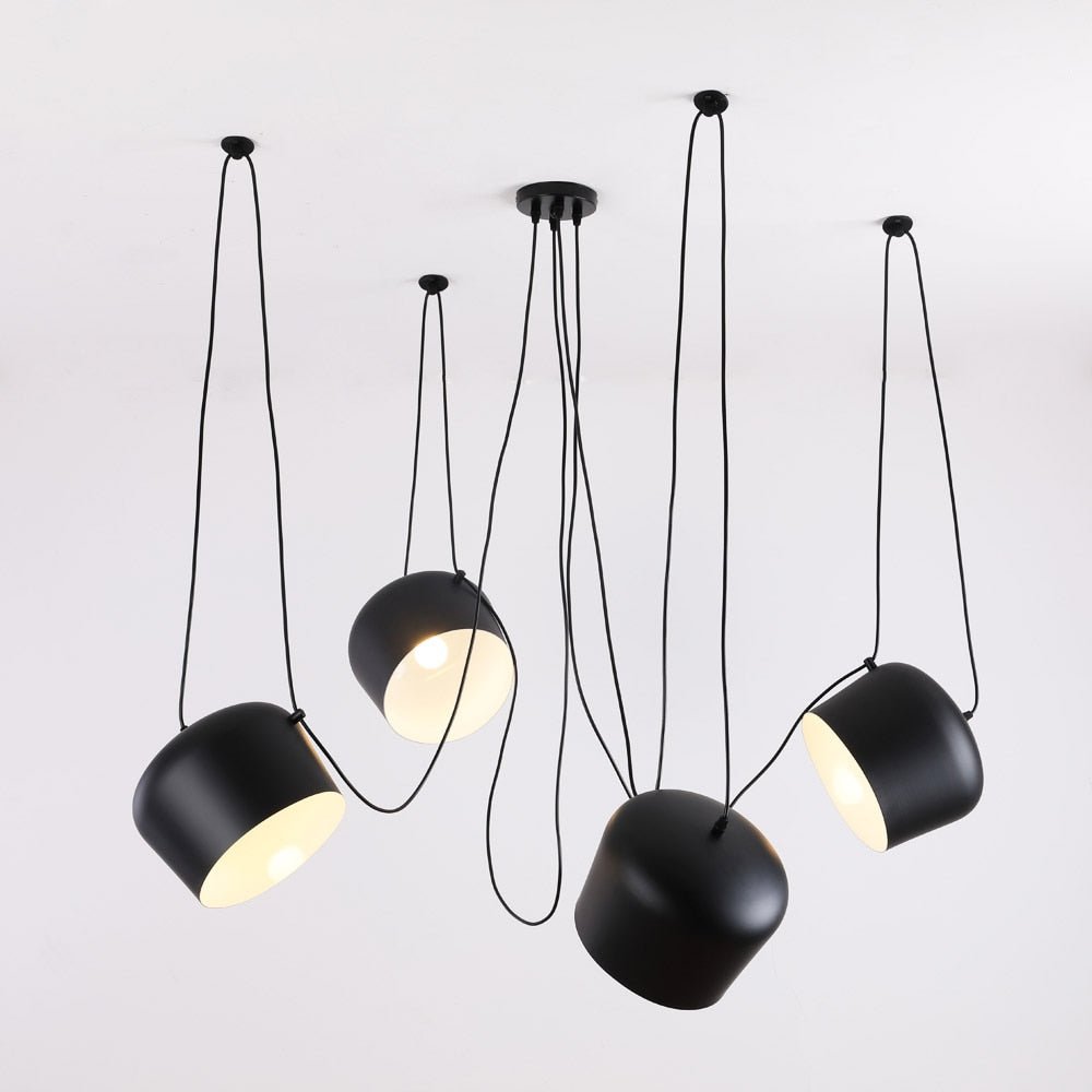 NovaDrum Pendant Light With Cable-Driven Bulb Fixture