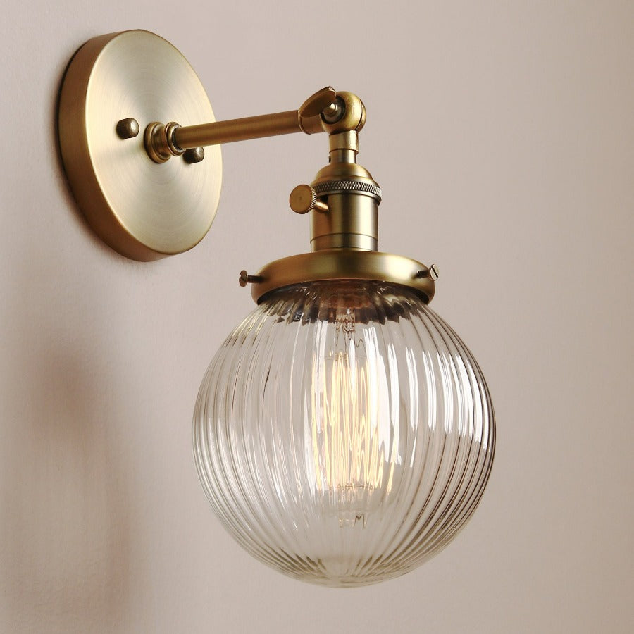 Globe Wall Light in Textured Glass