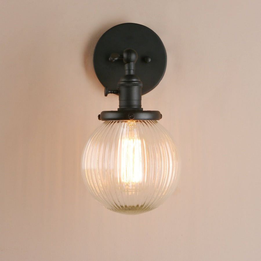 Globe Wall Light in Textured Glass