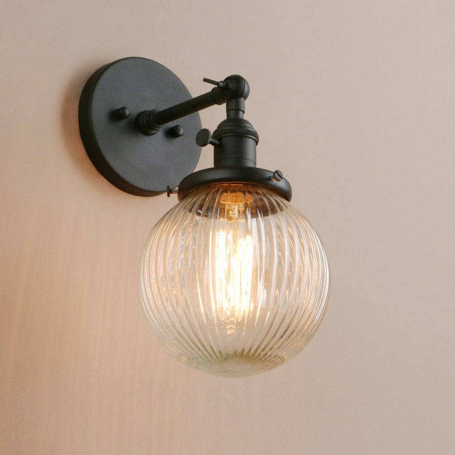 Globe Wall Light in Textured Glass