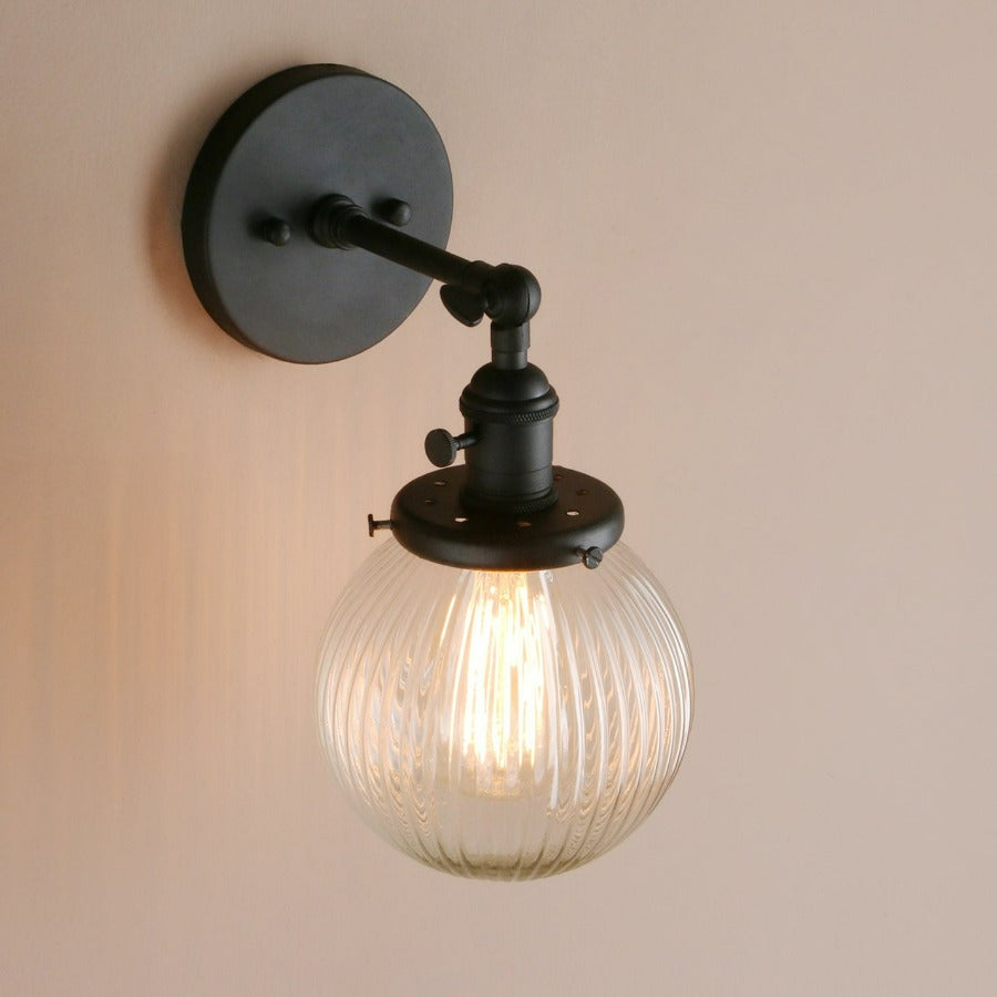 Globe Wall Light in Textured Glass