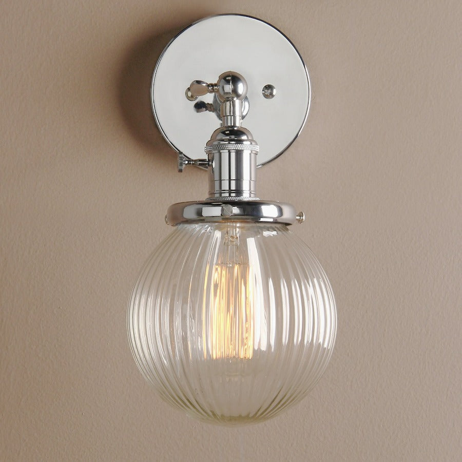 Globe Wall Light in Textured Glass