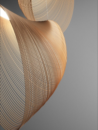 SylvaLume Birch Wood Pendant Light for Cozy Living Rooms