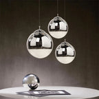Selene Orb Glass Pendant Light Silver and Clear Spheres