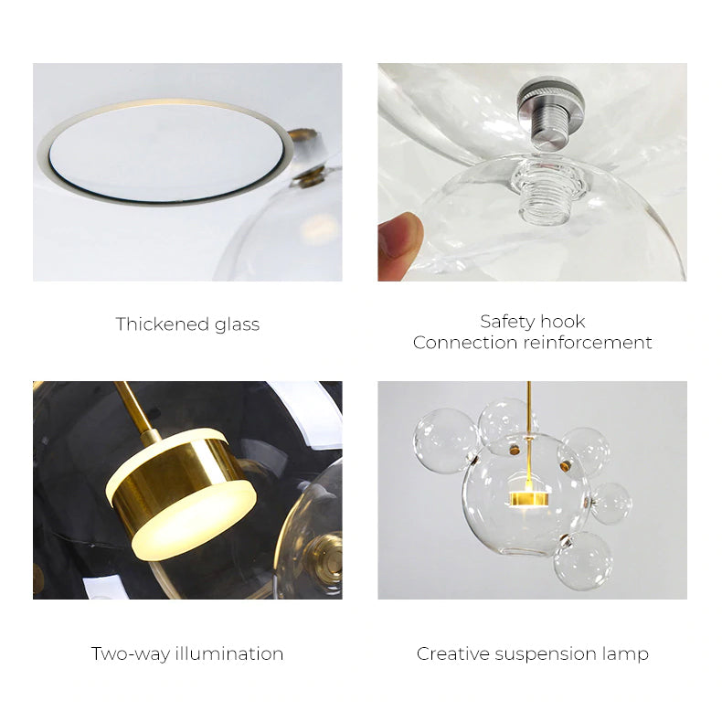 Nordisk snöbollsglasljuskrona med matta eller klara klot