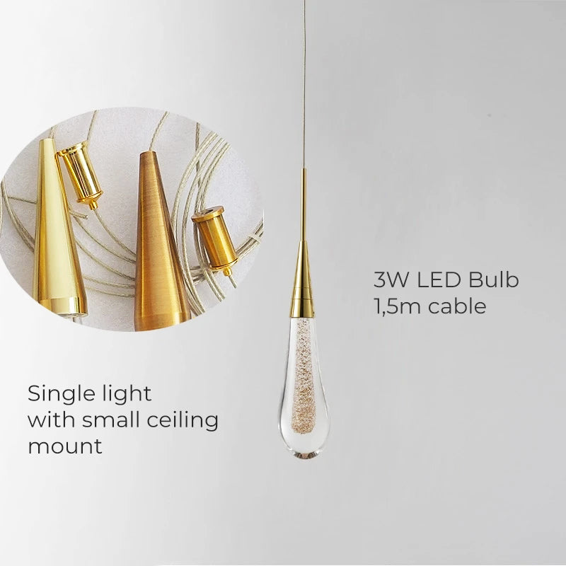 Driplet Glow Pendant Light by Lumeris with LED Drops