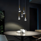 SylvaDrop Nordic Metal Water Drop LED Stair Pendant Light