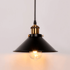 Astra Brass Cone Pendant Light In Vintage Industrial Style