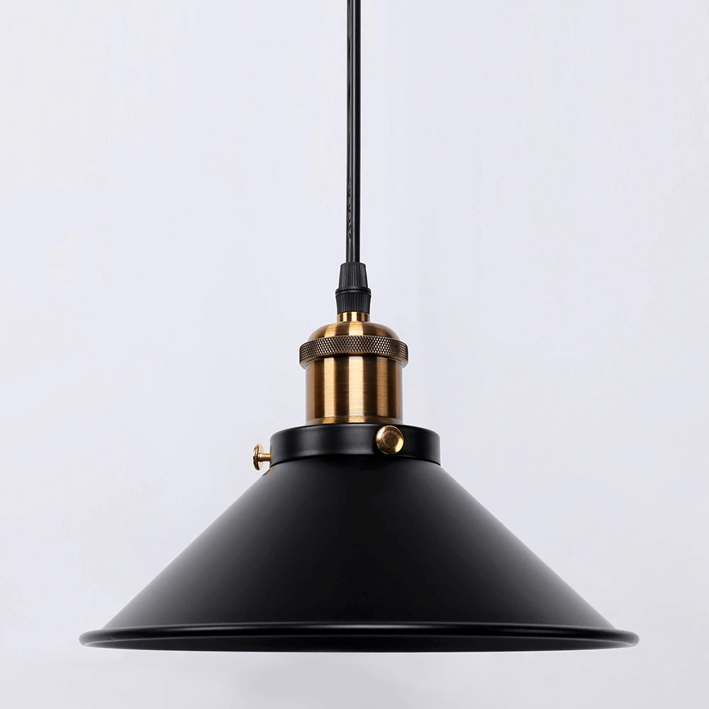Astra Brass Cone Pendant Light In Vintage Industrial Style