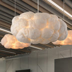 CirrusGlow Cloud LED Pendant Light In White PVC Cotton