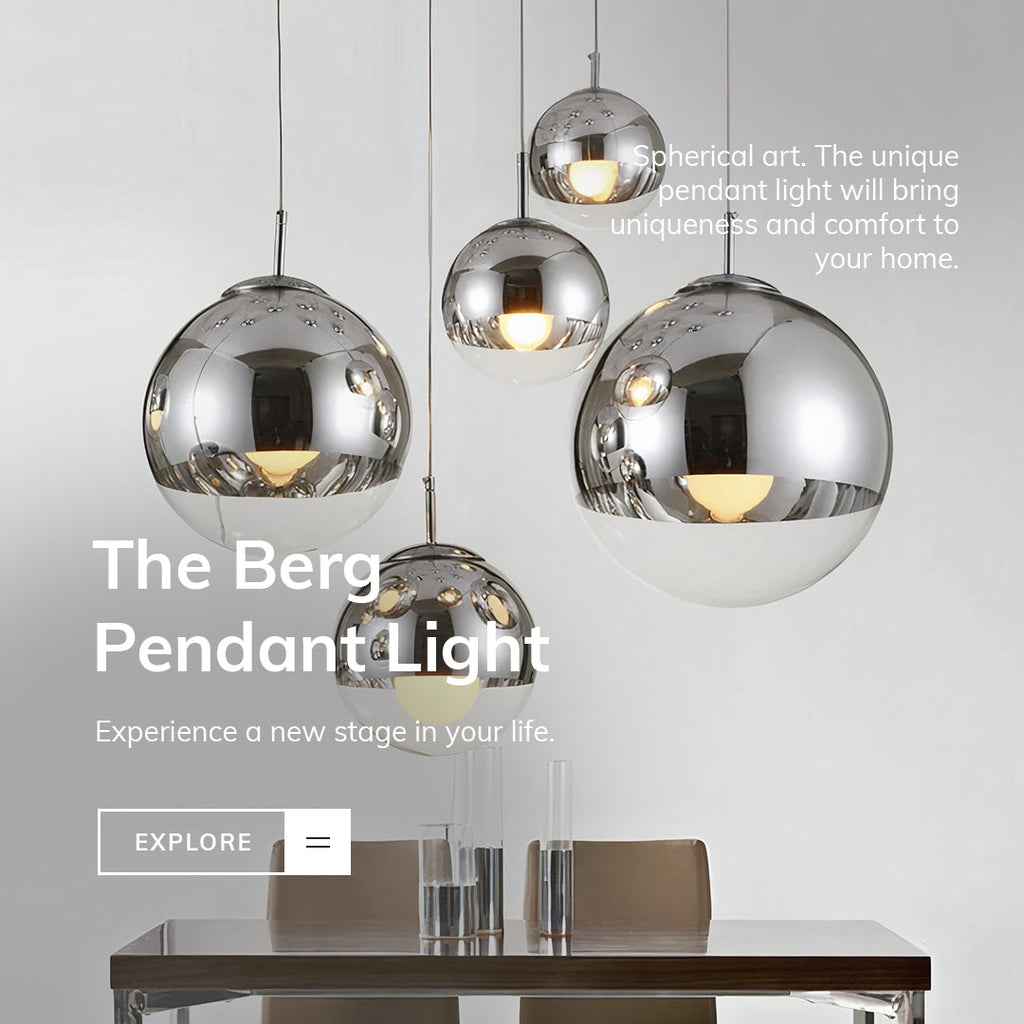 Selene Orb Glass Pendant Light Silver and Clear Spheres
