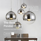 Selene Orb Glass Pendant Light Silver and Clear Spheres