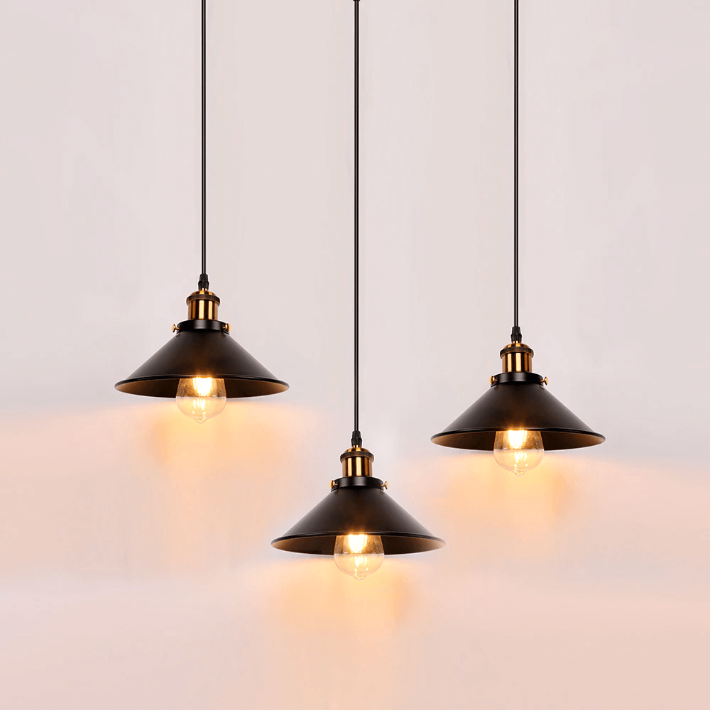 Astra Brass Cone Pendant Light In Vintage Industrial Style