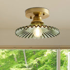 EmeraldRidge Semi-Flush Ceiling Light with Ribbed Shade
