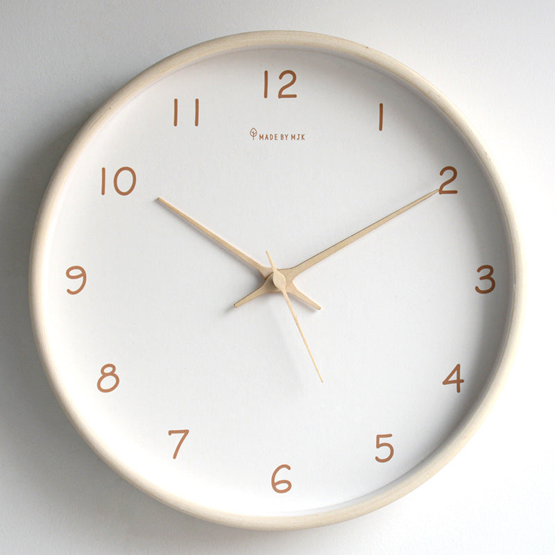 Elegant Solid Wood Analogue Wall Clock for Home Decor