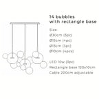 Nordisk snöbollsglasljuskrona med matta eller klara klot