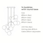 Nordisk snöbollsglasljuskrona med matta eller klara klot