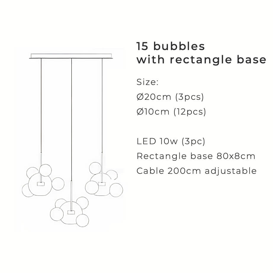 Nordisk snöbollsglasljuskrona med matta eller klara klot