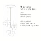 Nordisk snöbollsglasljuskrona med matta eller klara klot