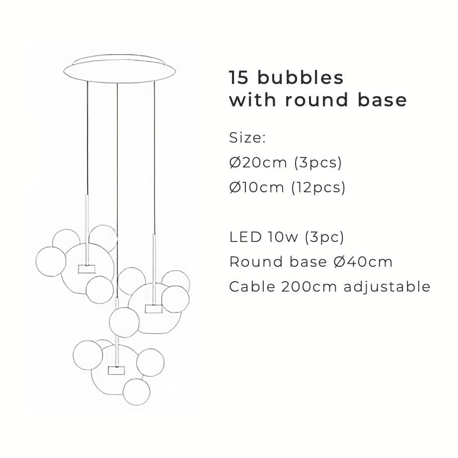 Nordisk snöbollsglasljuskrona med matta eller klara klot