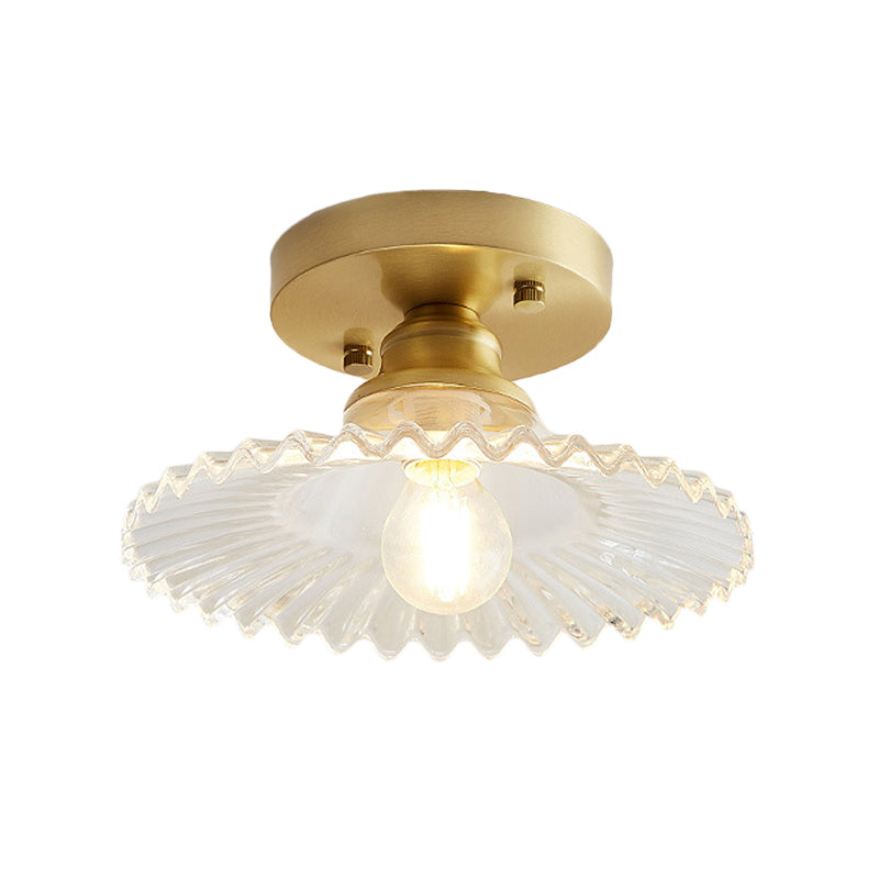 EmeraldRidge Semi-Flush Ceiling Light with Ribbed Shade