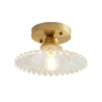 EmeraldRidge Semi-Flush Ceiling Light with Ribbed Shade