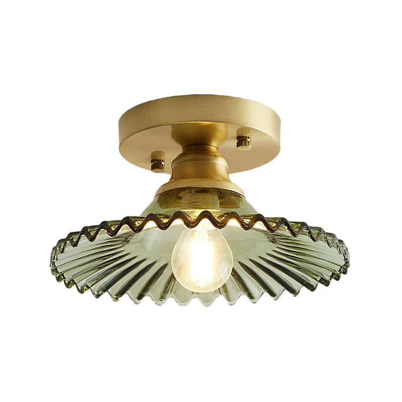 EmeraldRidge Semi-Flush Ceiling Light with Ribbed Shade