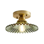 EmeraldRidge Semi-Flush Ceiling Light with Ribbed Shade