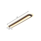 מנורת תקרה LED אובלית שחור/לבן עם מפזר אקרילי