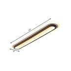 מנורת תקרה LED אובלית שחור/לבן עם מפזר אקרילי