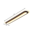 מנורת תקרה LED אובלית שחור/לבן עם מפזר אקרילי