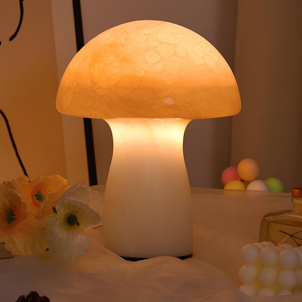 Fenlo | Vintage Dimmable Glass Mushroom Table Lamp