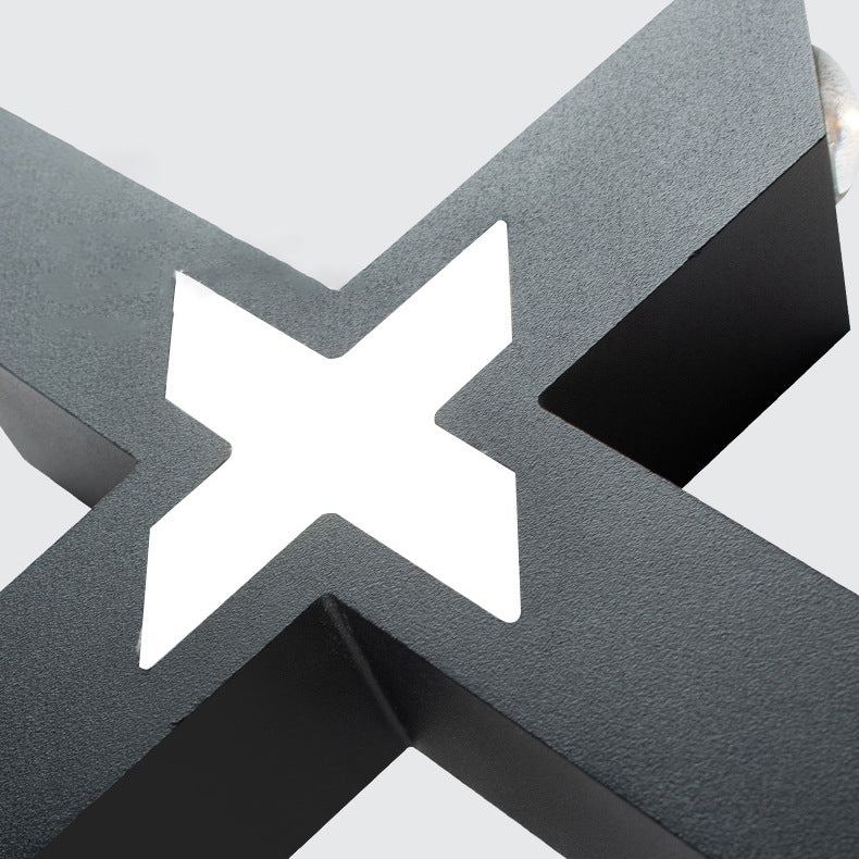 מנורת קיר LED עמידה למים בצורת X מודרנית עם 4 נורות לחוץ