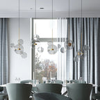 Nordisk snöbollsglasljuskrona med matta eller klara klot