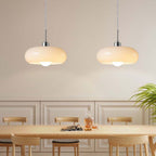 Astra Bread-shape Glass Pendant Light In Orange And White