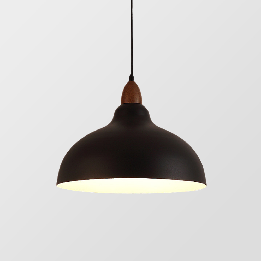 Liora Nordic Wood And White Painted Metal Pendant Light