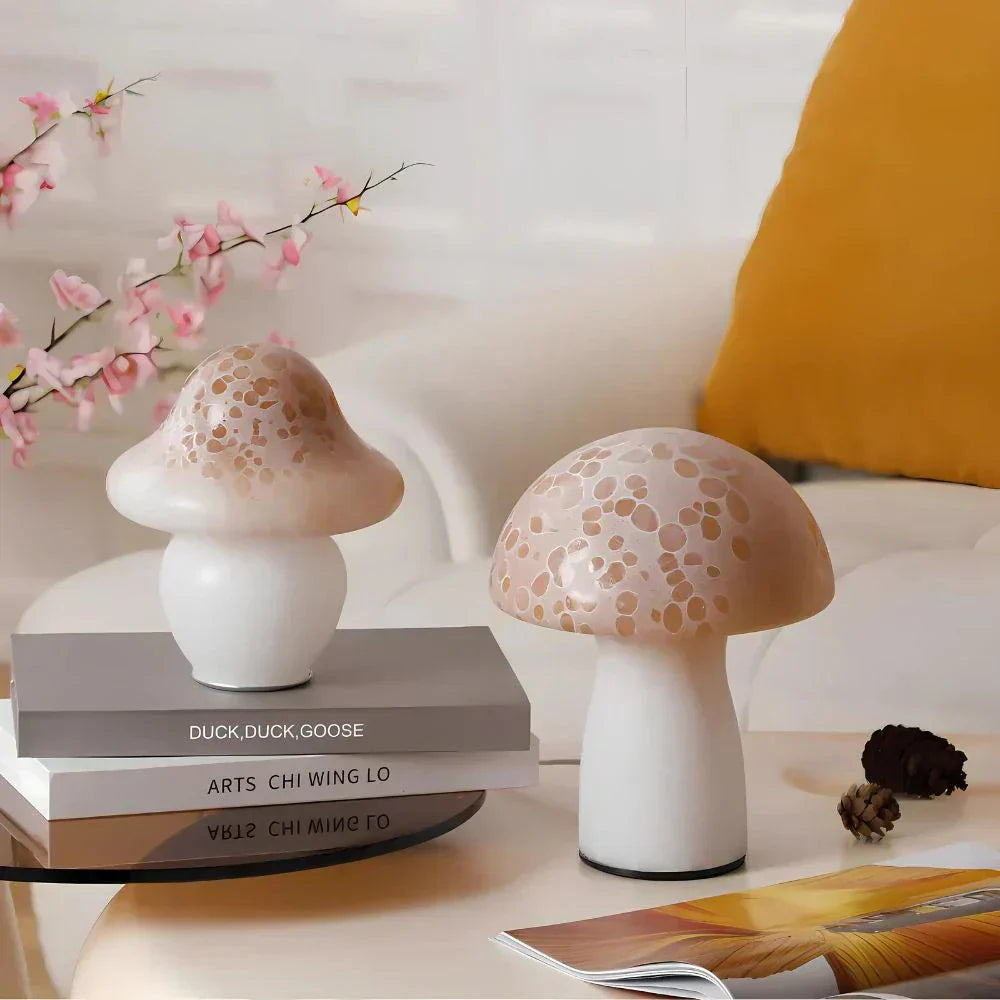 Fenlo | Vintage Dimmable Glass Mushroom Table Lamp