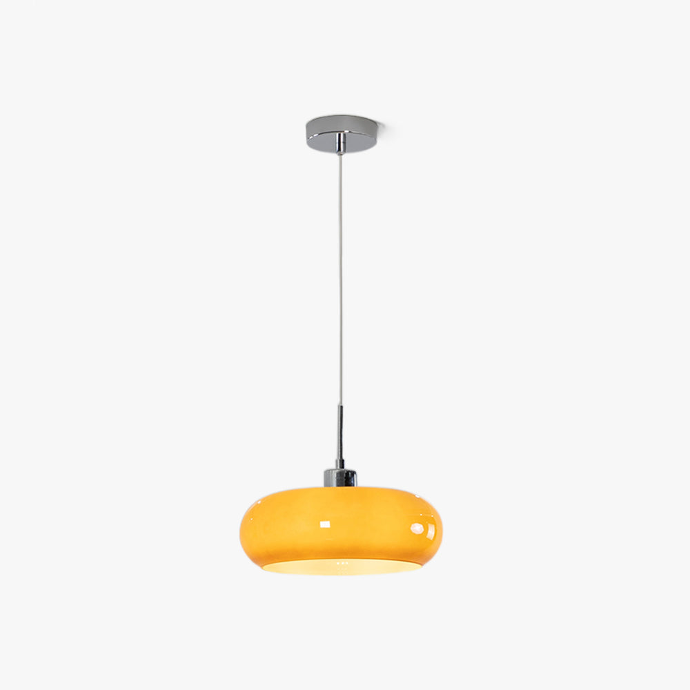 Astra Bread-shape Glass Pendant Light In Orange And White