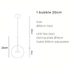 Nordisk snöbollsglasljuskrona med matta eller klara klot