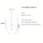 Nordisk snöbollsglasljuskrona med matta eller klara klot