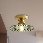 EmeraldRidge Semi-Flush Ceiling Light with Ribbed Shade