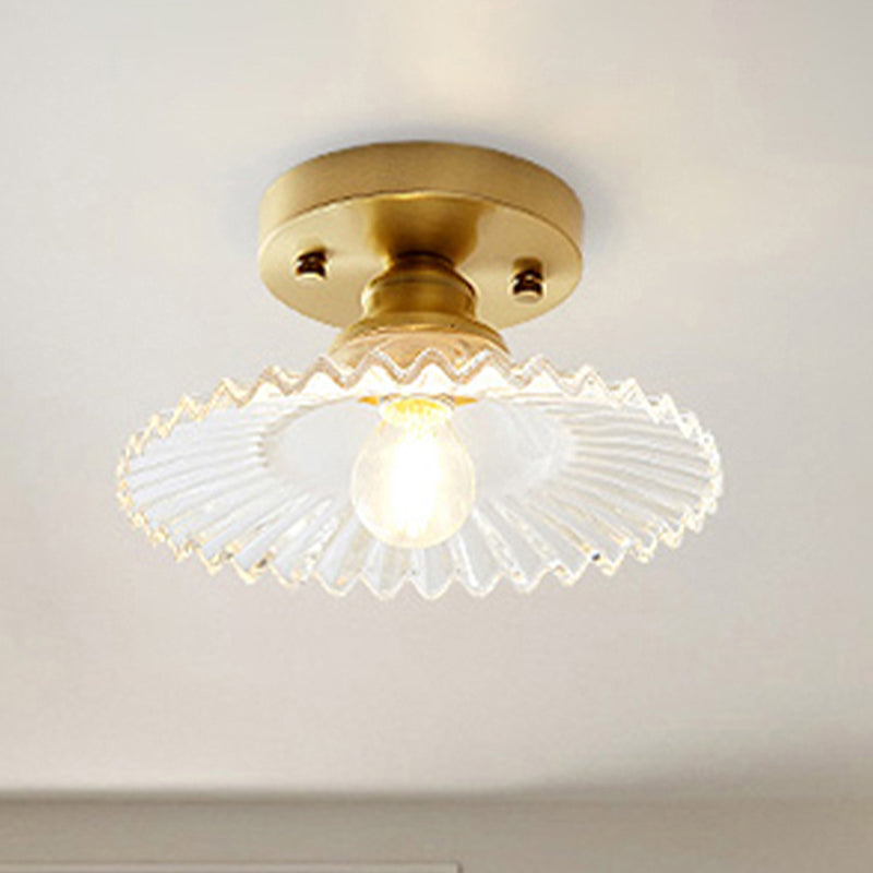 EmeraldRidge Semi-Flush Ceiling Light with Ribbed Shade
