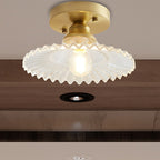 EmeraldRidge Semi-Flush Ceiling Light with Ribbed Shade