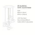 Nordisk snöbollsglasljuskrona med matta eller klara klot