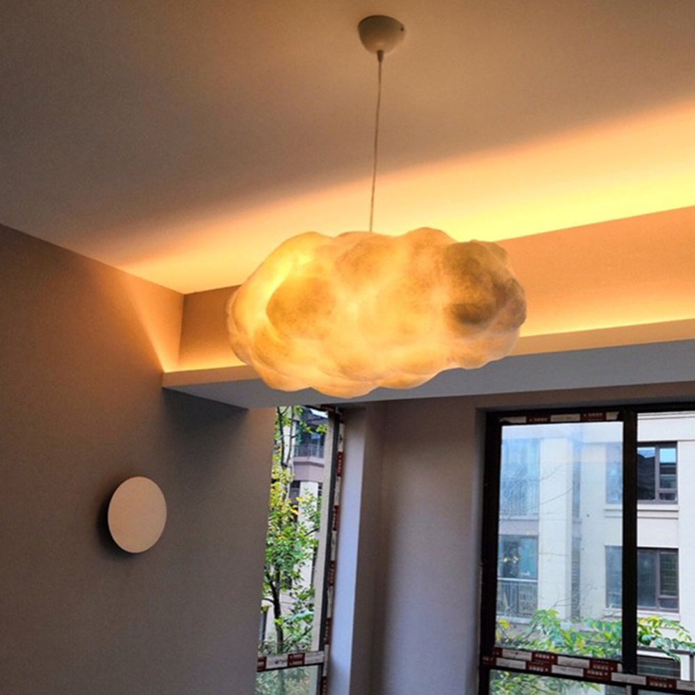 CirrusGlow Cloud LED Pendant Light In White PVC Cotton