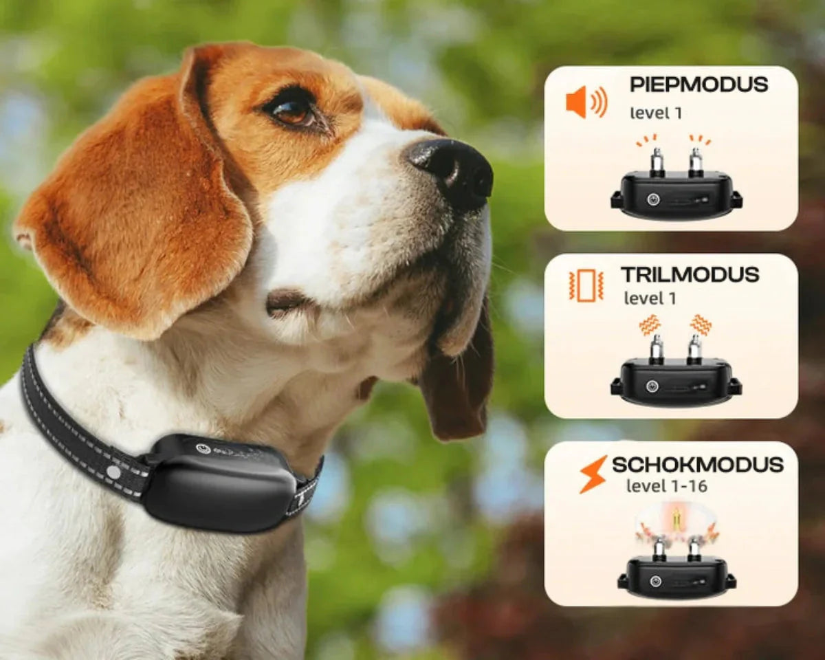 CanisPro Waterproof Electric Dog Training Collar With Remote 16 Static Levels 1km Range Tone And Vibration Modes