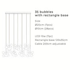 Nordisk snöbollsglasljuskrona med matta eller klara klot