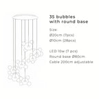 Nordisk snöbollsglasljuskrona med matta eller klara klot