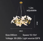 Celestia Bloom Ceramic Petal Chandelier with Dimmable LEDs